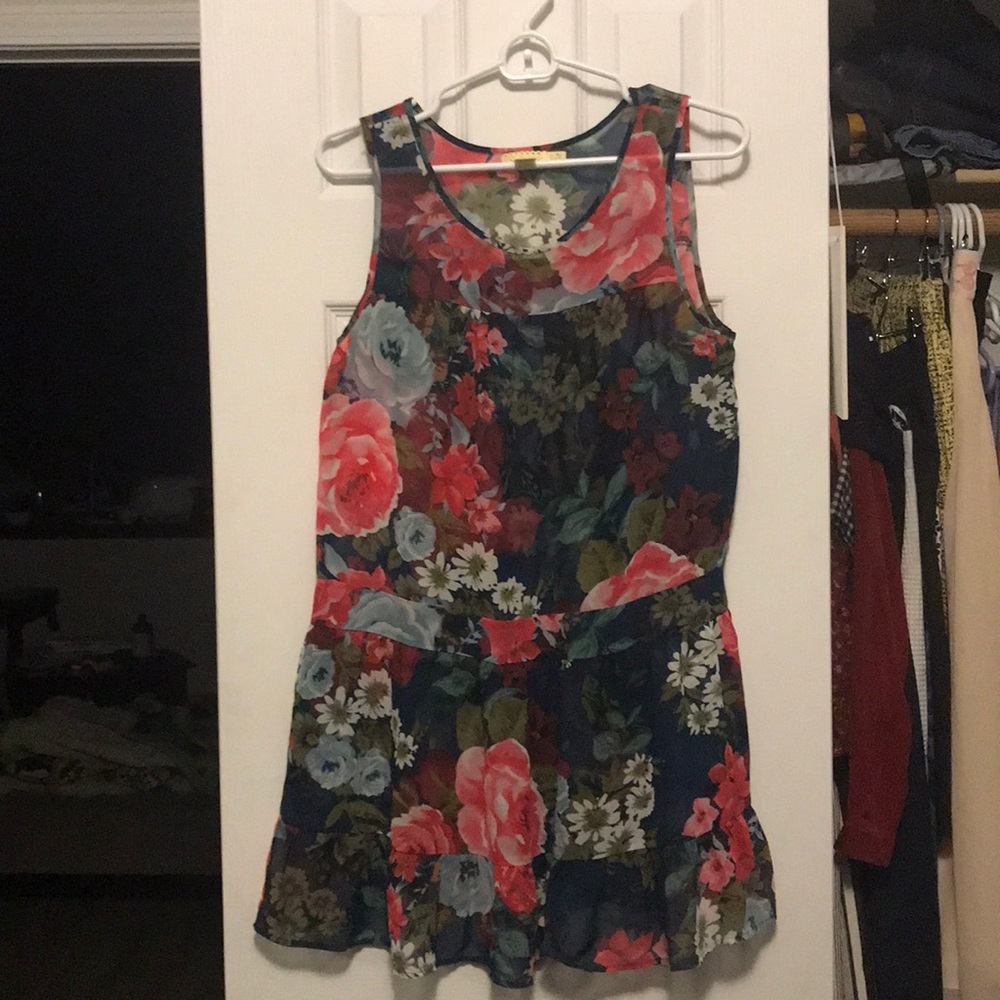 Pins & needles floral chiffon dress